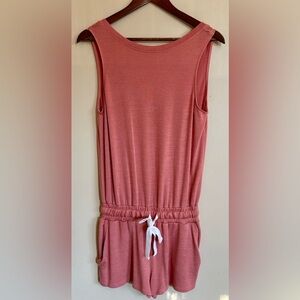 Wilfred| ‘Izabel’ Terracotta Knit Sleeveless Shorts Romper Sz XS